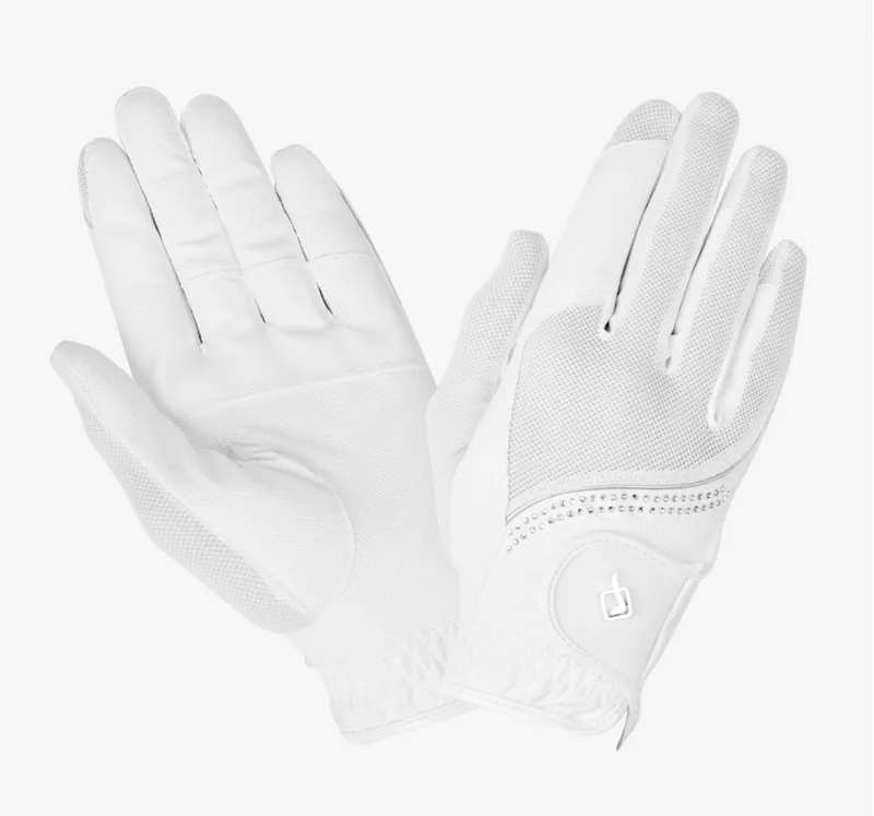 LeMieux Crystal Gloves White